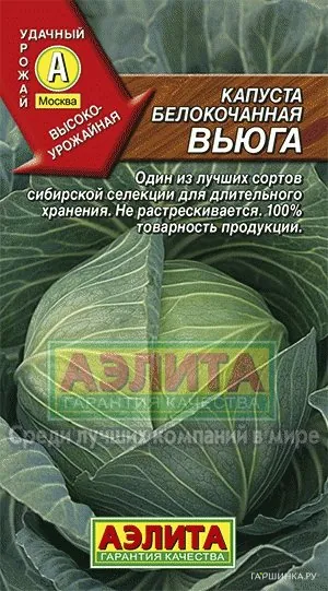 Капуста Вьюга белокочанная ЦП, Семена Аэлита